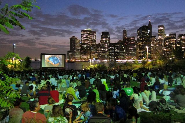At Brooklyn Bridge Park, you can get great views and get films.